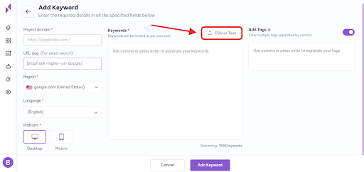 import keywords