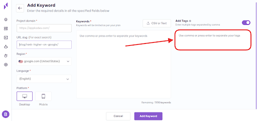 add tags field