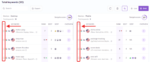checkboxes