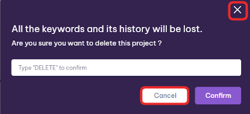 delete project