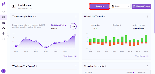 get keyword ranking history