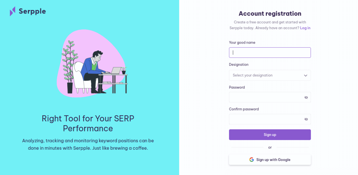 Serpple_Register_Page