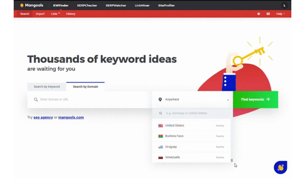 mangools keyword finder
