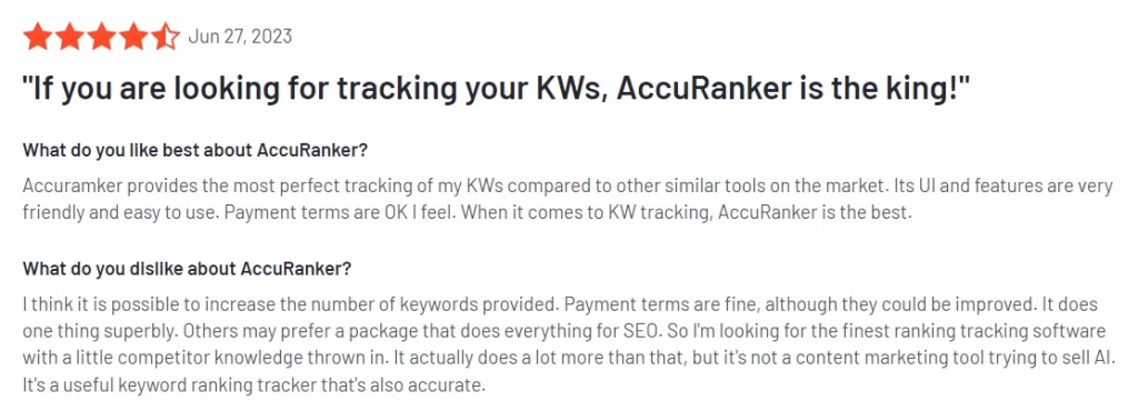 Accuranker customer ratings