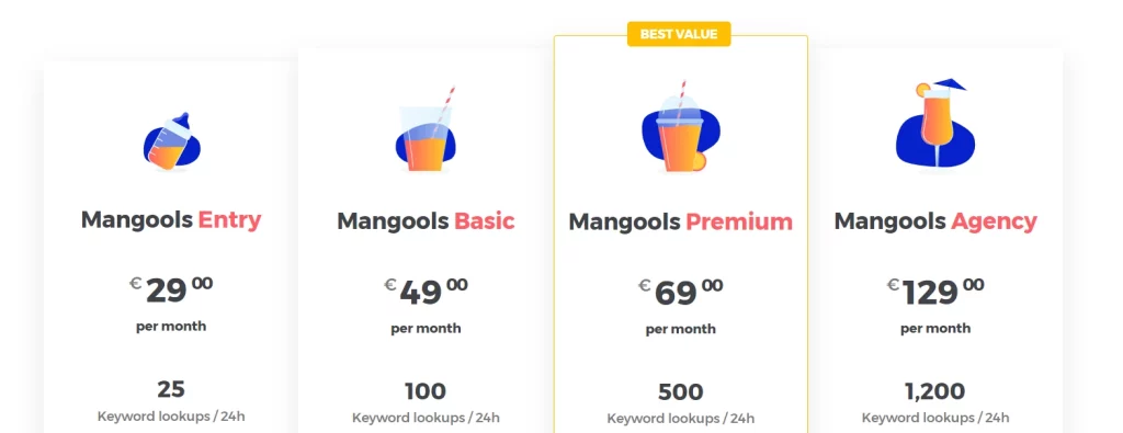 Mangools Pricing