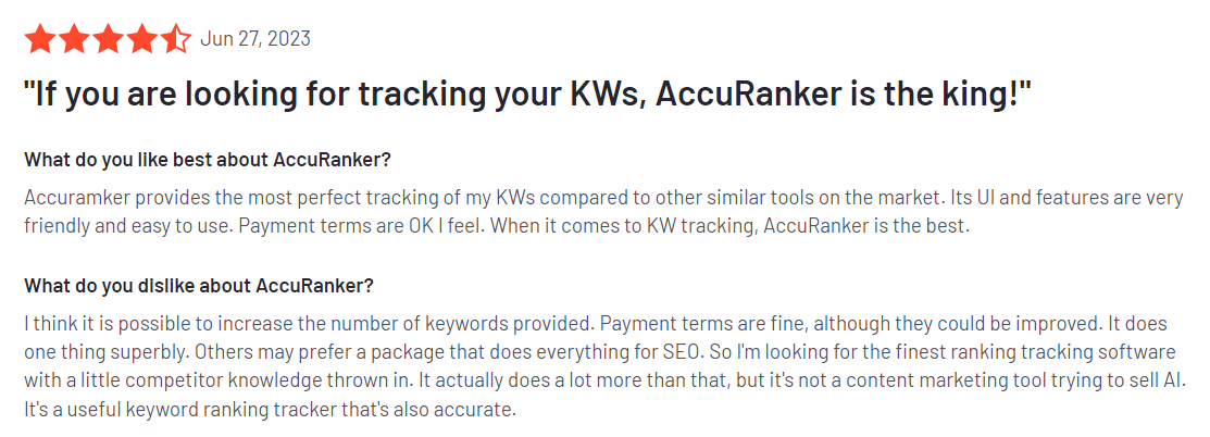 accuranker customer ratings