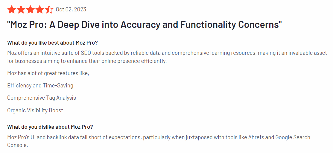 moz pro user ratings
