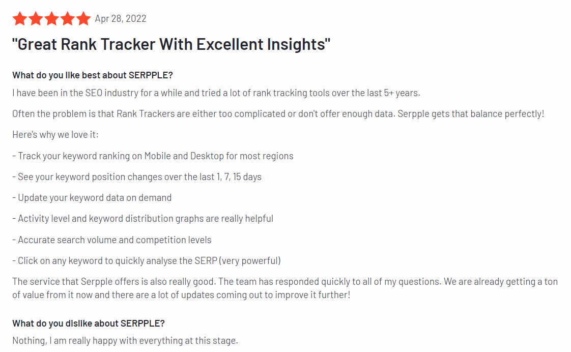 serpple user ratings