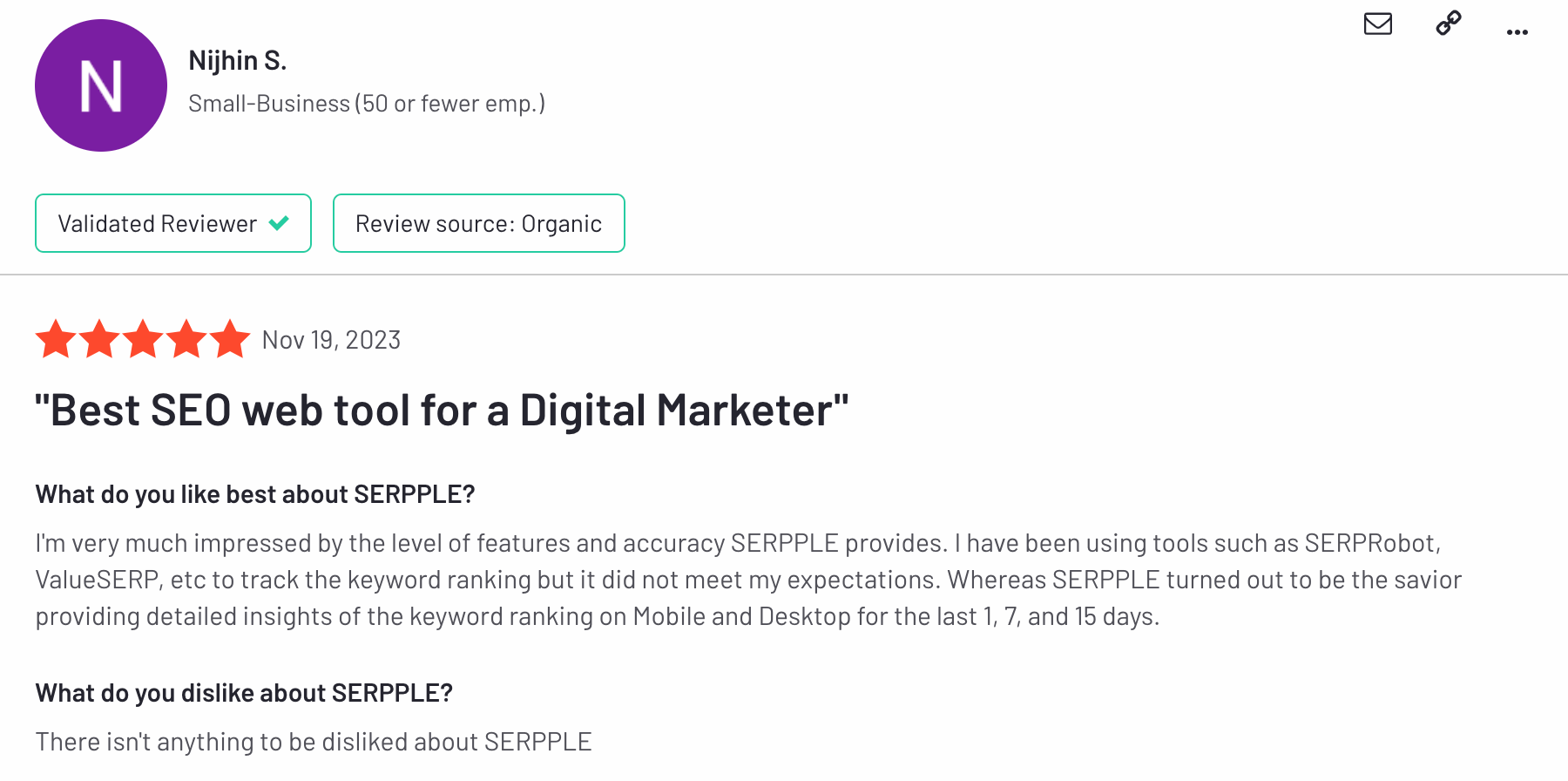 serpple user ratings