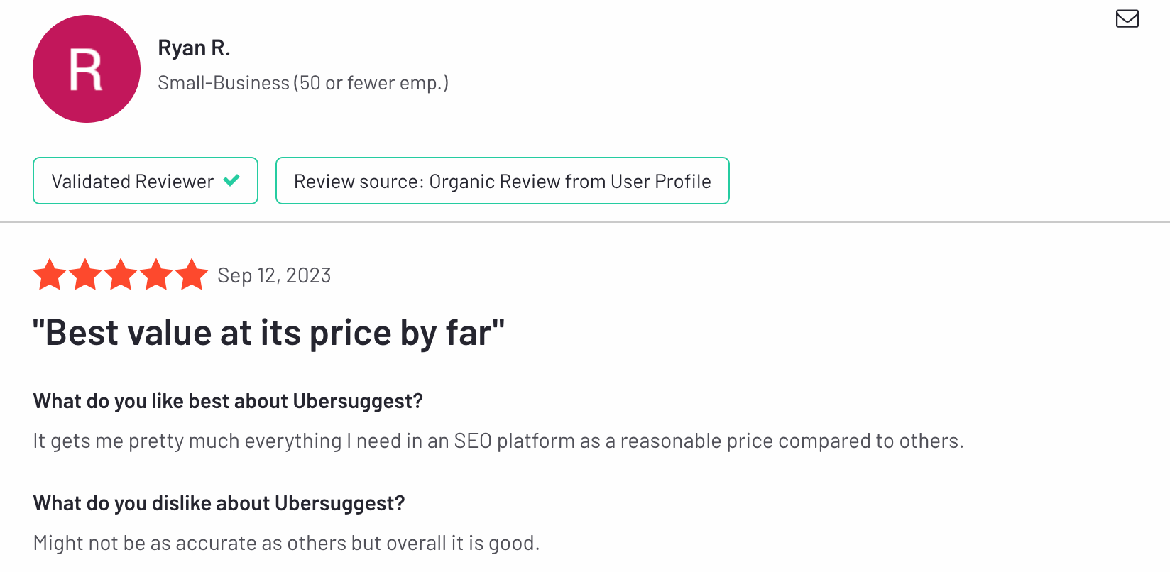 ubbersuggest user ratings