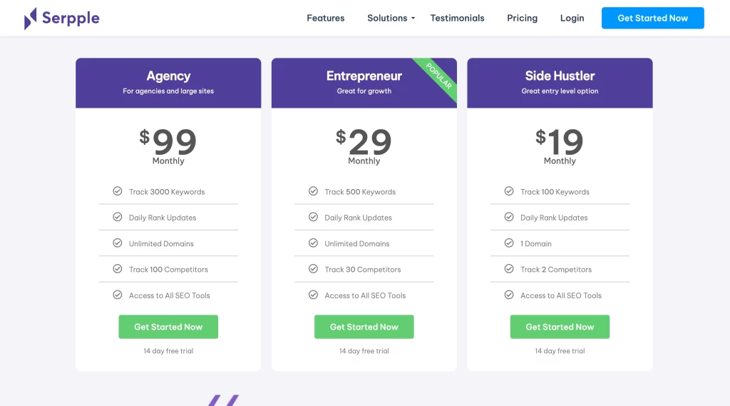 serpple pricing plans
