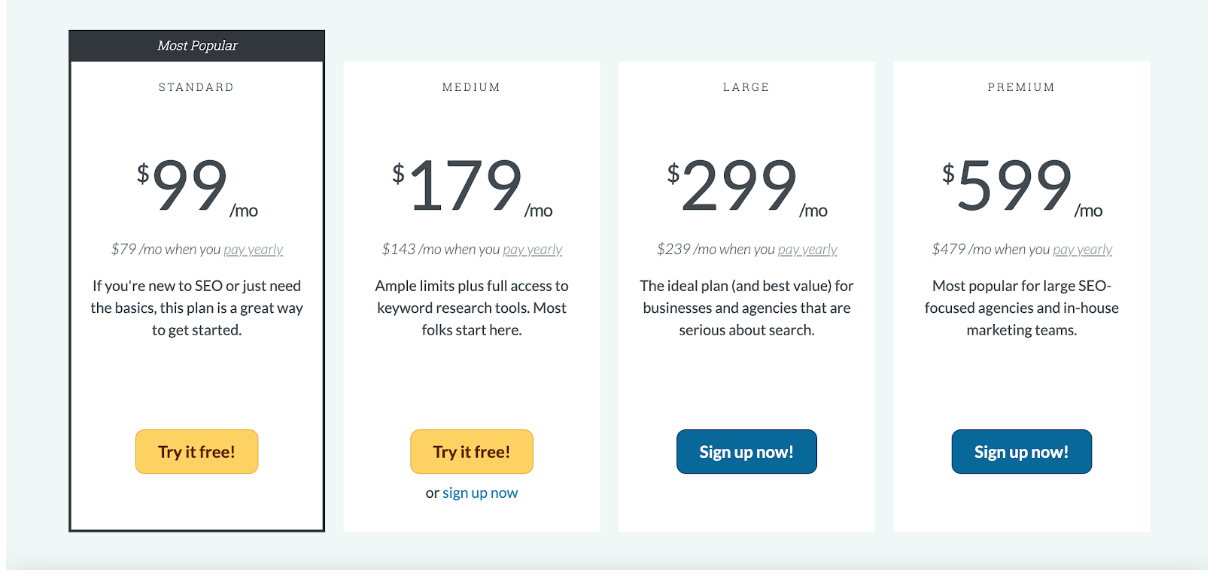 moz pricing