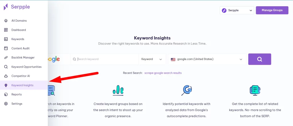 Keyword insights