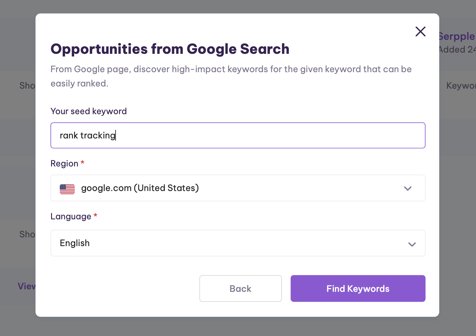 find keyword opportunities