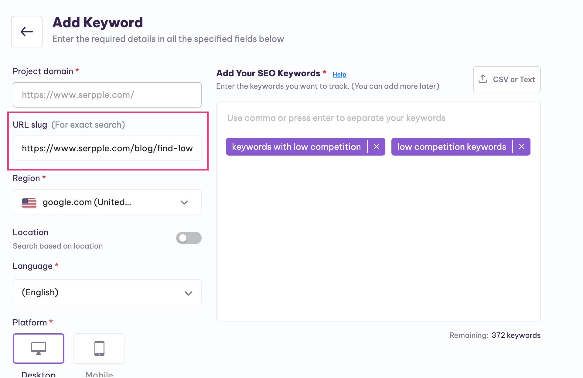 assign cluster to a page on serpple