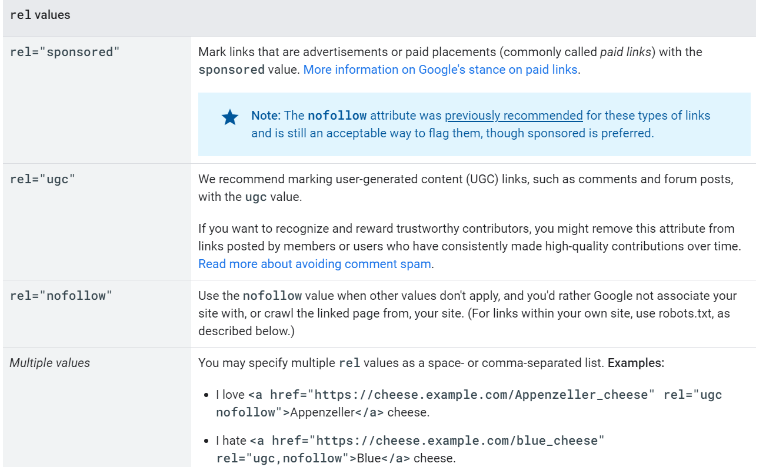 rel values