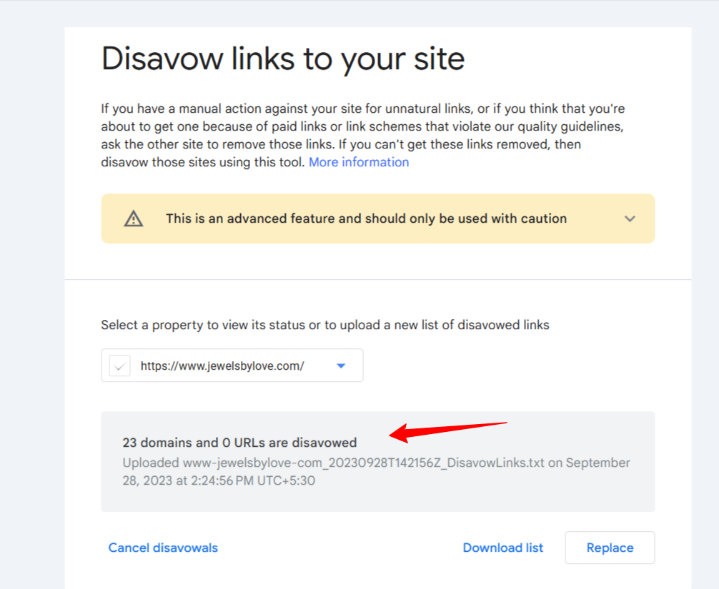 disavow links