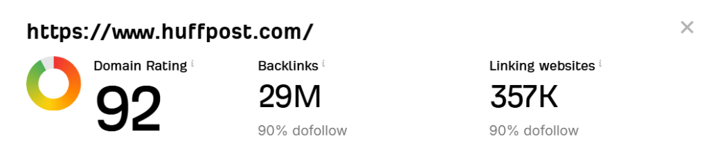 huffpost domain authority
