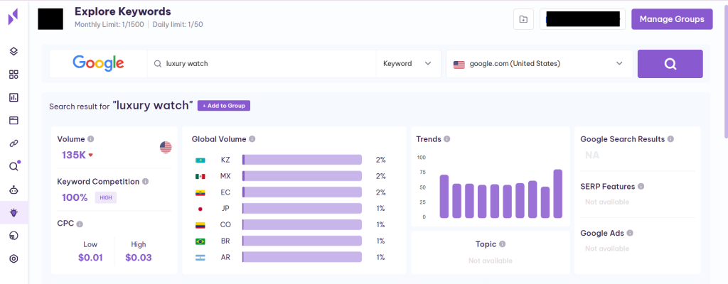 Explore Keywords