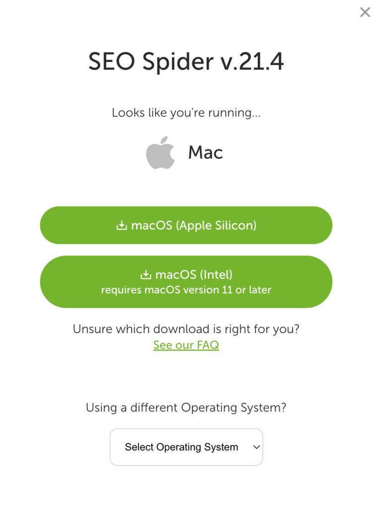 SEO Spider macOS